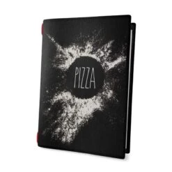 Protège Menu Noir Souple Format A4 Modèle NAPOLI Couverture "PIZZA" Avec 1 Insert - Dag Style