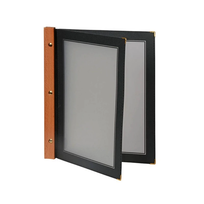 Protège-menu Noir WOOD + 2 Inserts Format A4 Pour Hôtel Restaurant - Securit 1 Protège-menu Noir WOOD + 2 Inserts Format A4 Pour Hôtel Restaurant - Securit