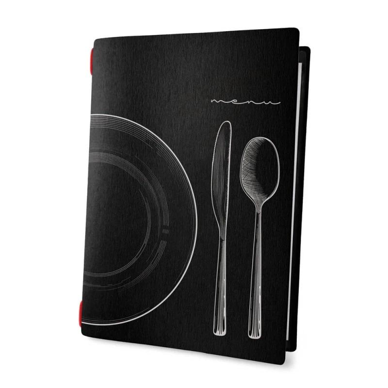 Protège-menu Souple Noir Format A4 Design Effet Craie 1 Insert Modèle SET - Dag Style 1 Protège-menu Souple Noir Format A4 Design Effet Craie 1 Insert Modèle SET - Dag Style
