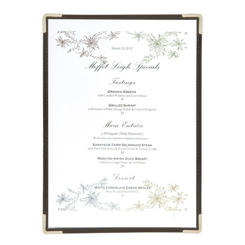 Protège-menus A4 Crystal 2 Pages 1 Protège-menus A4 Crystal 2 Pages