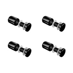 Set De 4 Fixations Noires Murales Vissées - Entretoise Murale Noire Vissée FIX-VN5 Ø 24 Mm / L 29 Mm