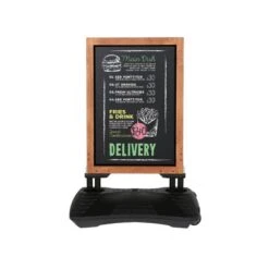 Stop Trottoir Ardoise Magnétique En Bois Modèle Wood WindPro (46 X 68 Mm)